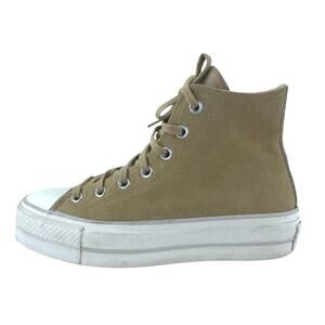 Converse Chuck Taylor All Star Lift Beige Suede High Top Platform Sneakers Sz 6